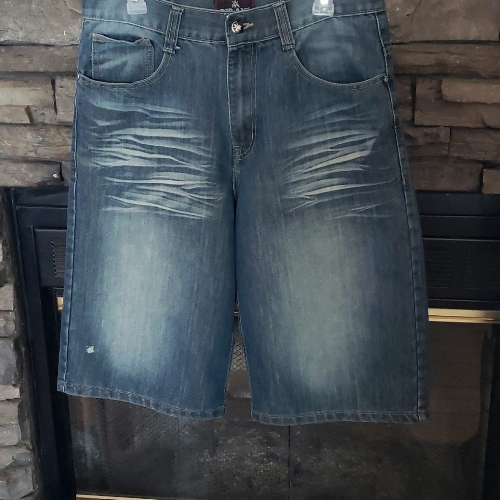 Denim shorts. Red Ape